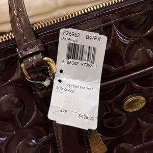 Coach Dark Purple Embossed Leather Satchel